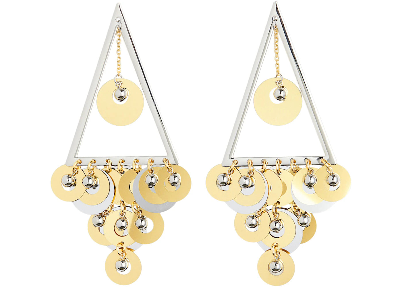Rabanne H&M Beaded Disc-Embellished Earrings Silver/Gold