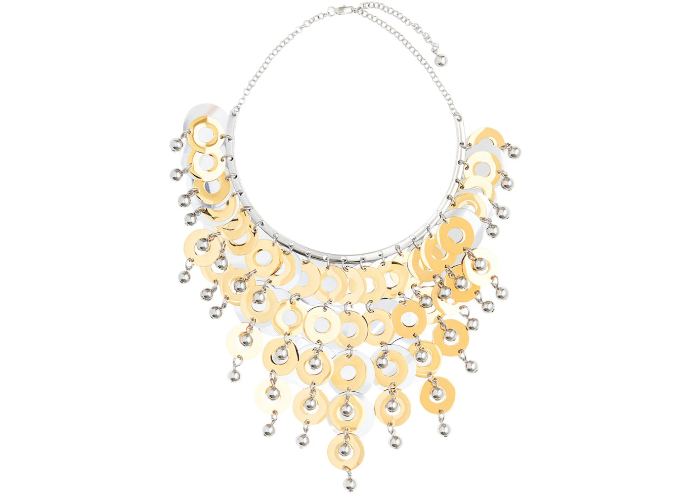 Rabanne H&M Short Necklace Embellished with Beaded Discs Silver/Gold