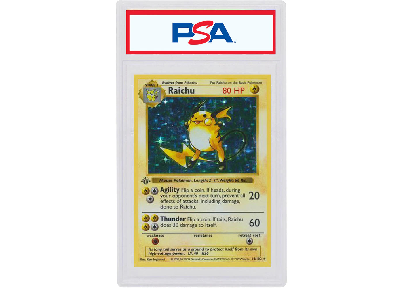 Raichu-Holo 1999 Pokemon TCG Base Set 1st Edition #14/102 (PSA or BGS Graded)