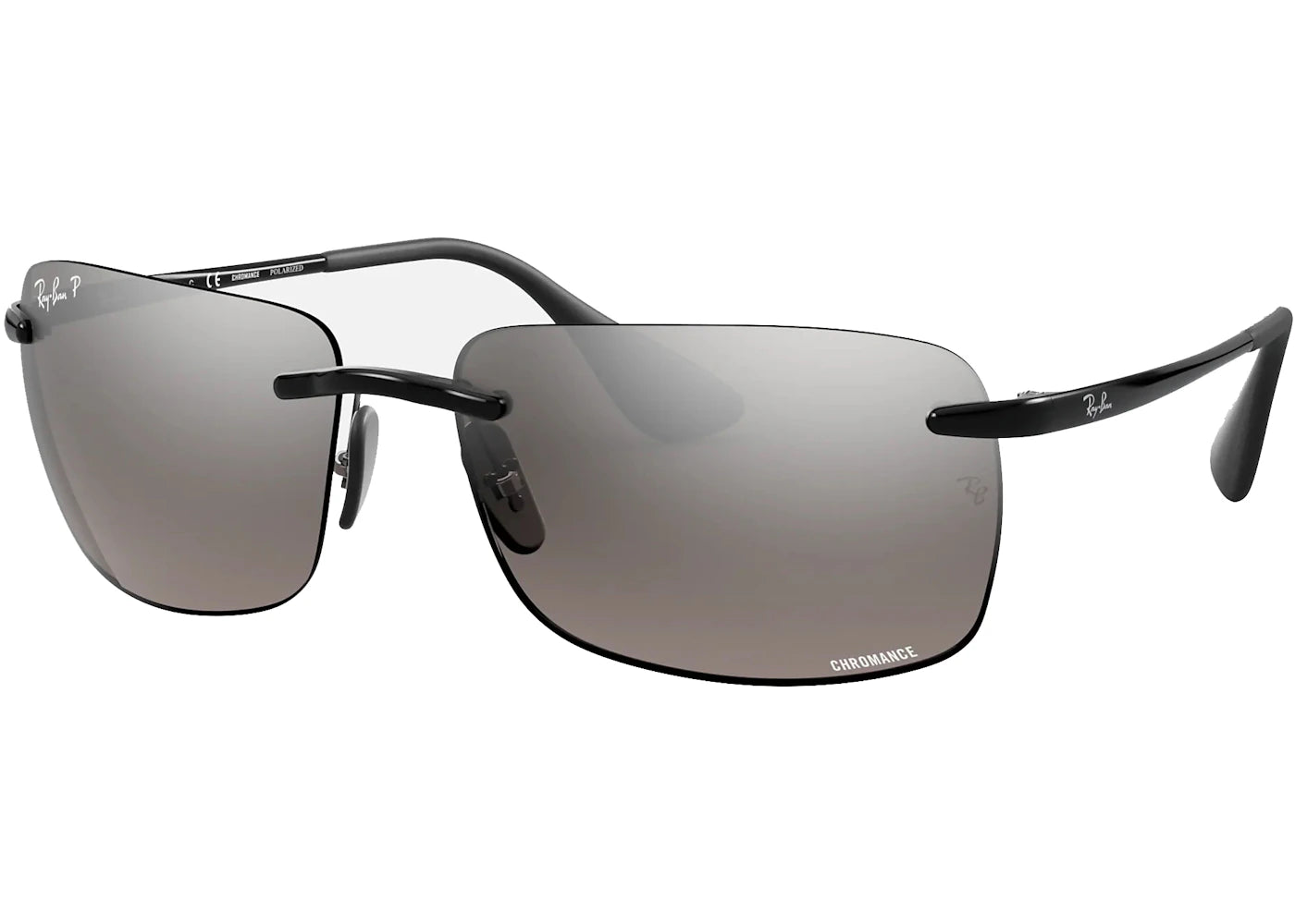 Ray-Ban Chromance Sunglasses Shiny Black/Grey Silver Mirror (RB4255)