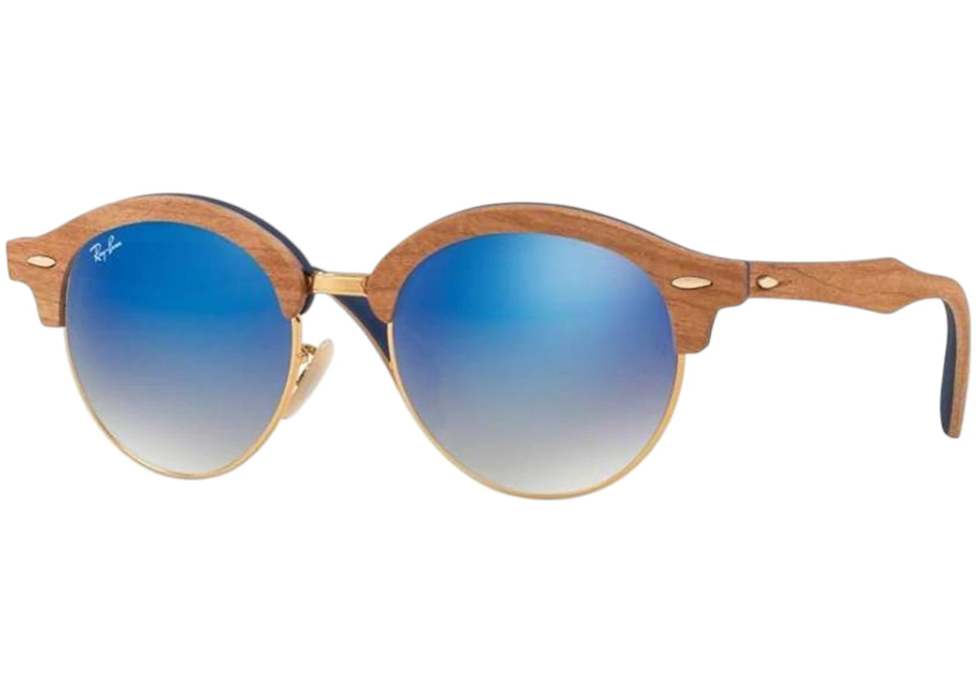Ray-Ban Iridium Round Sunglasses Wood (RB4246M-11807Q-51)