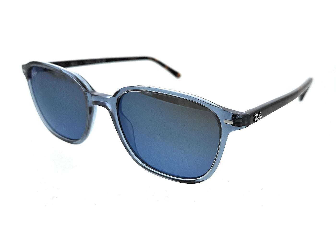 Ray-Ban Leonard Square Sunglasses Polished Transparent Dark Blue (0RB2193 6638O4)