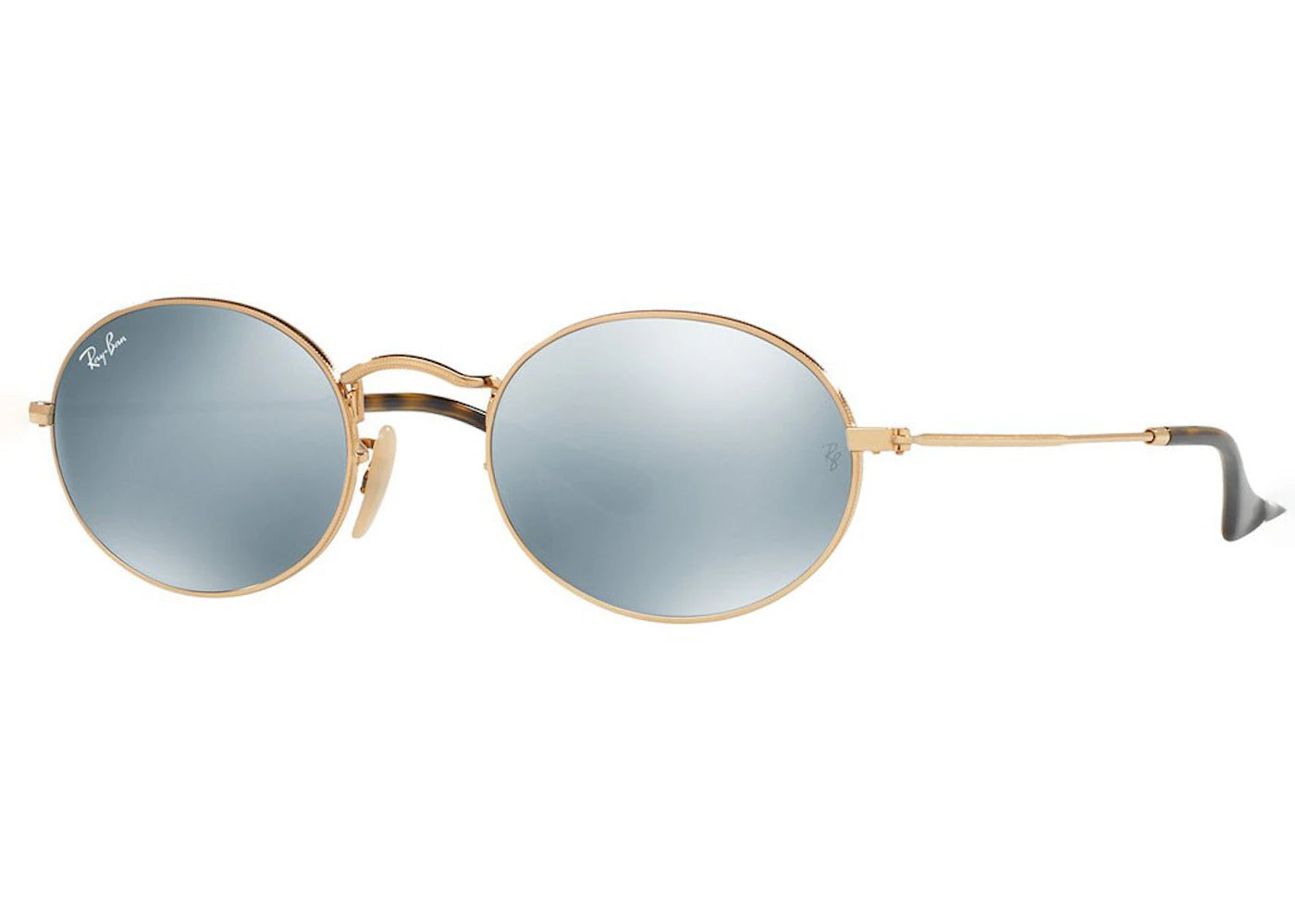 Ray-Ban Oval Flat Sunglasses Polished Gold/Silver (RB3547N)