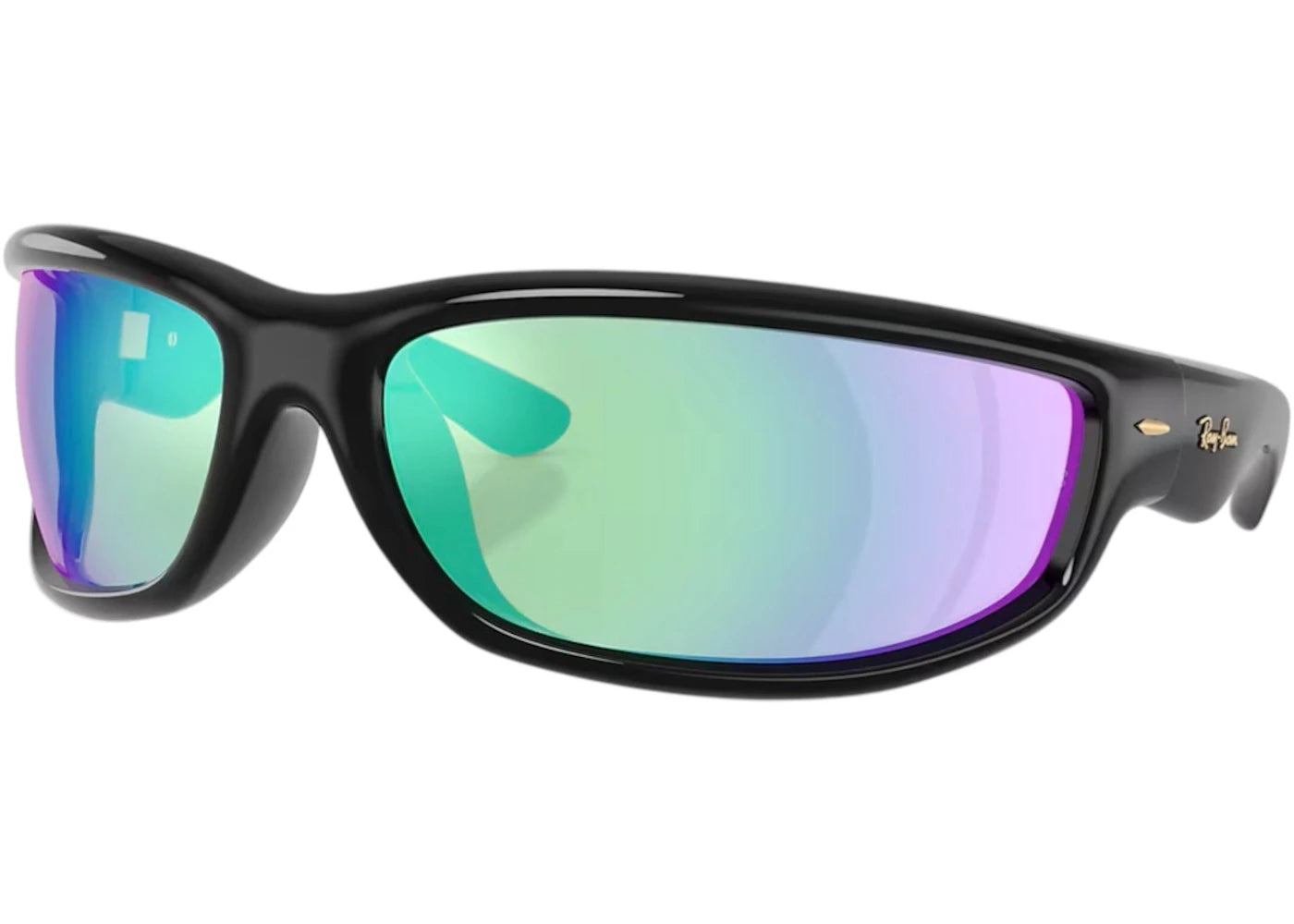 Ray-Ban x A$AP Ultra Wrap 003 Next Generation Collection Sunglasses Polished Black Light Grey Mirror Blue (RB4941 601/Y7 86-20)