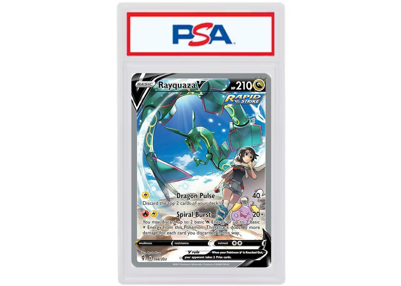 Rayquaza V 2021 Pokémon Sword & Shield Evolving Skies Alternate Full Art #194/203 (PSA or BGS Graded)