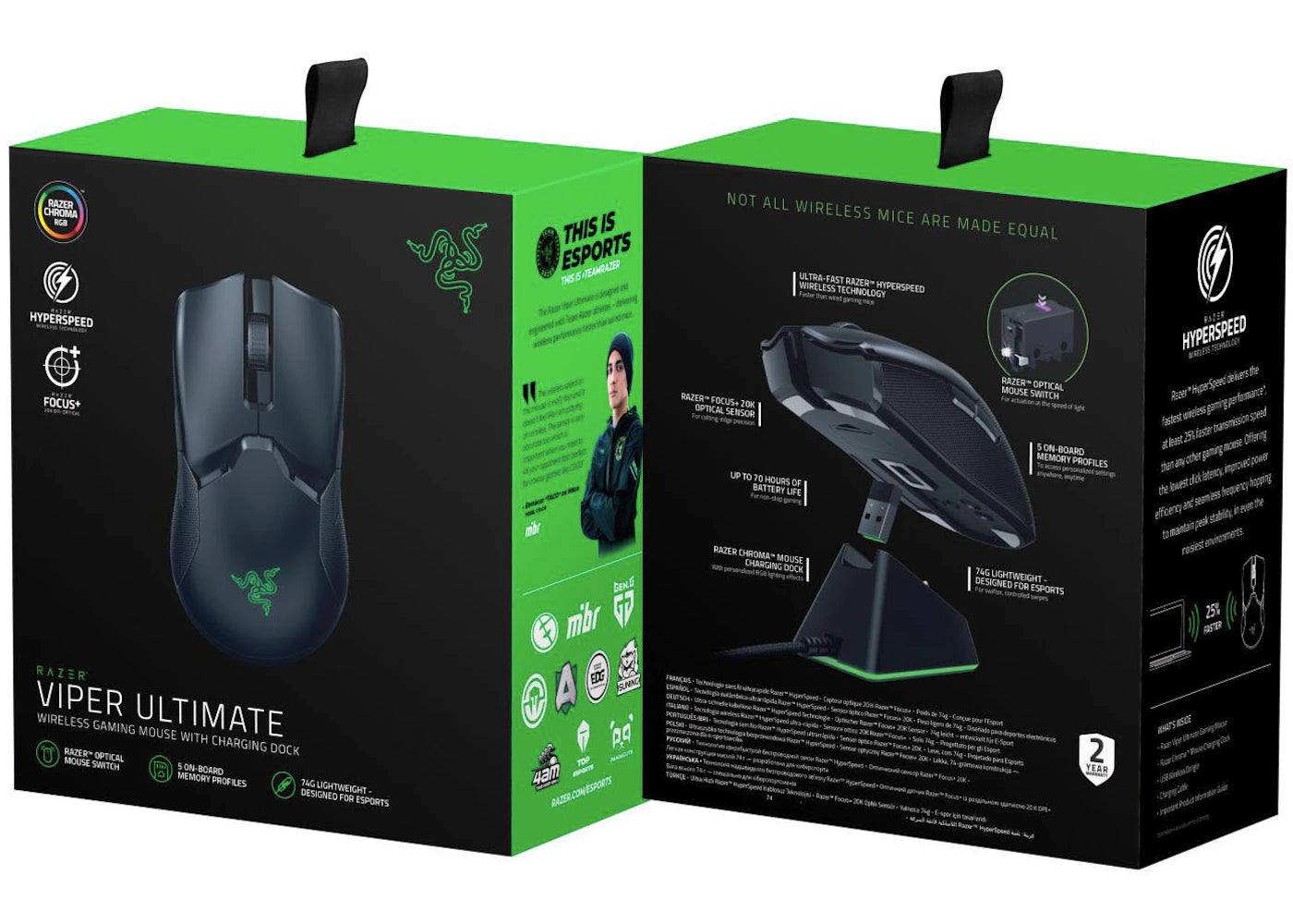 Razer Viper Ultimate Wireless Gaming Mouse with Charging Dock RZ01-03050100-R3U1 Black