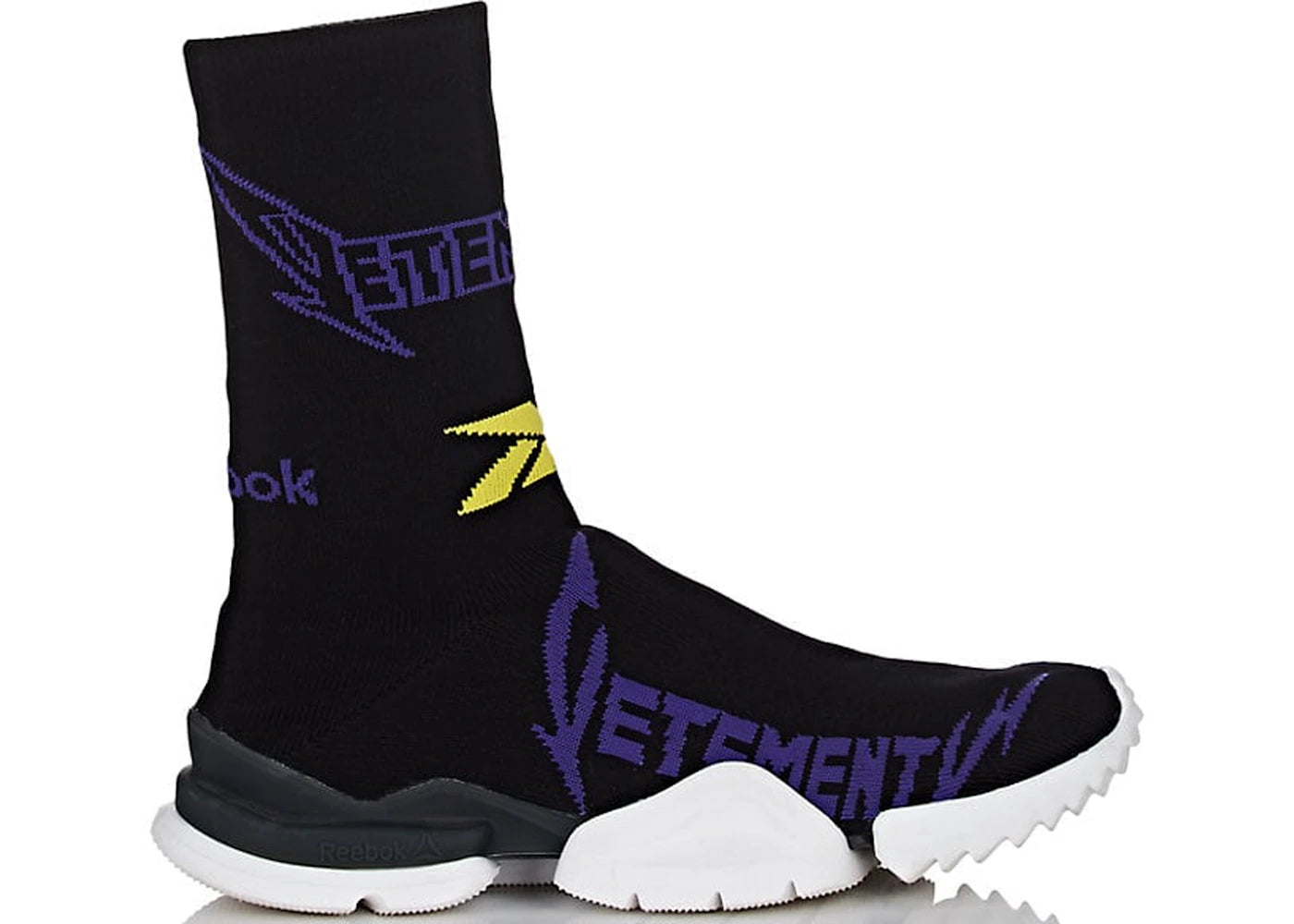 Reebok Sock Runner Vetements Black Yellow Purple
