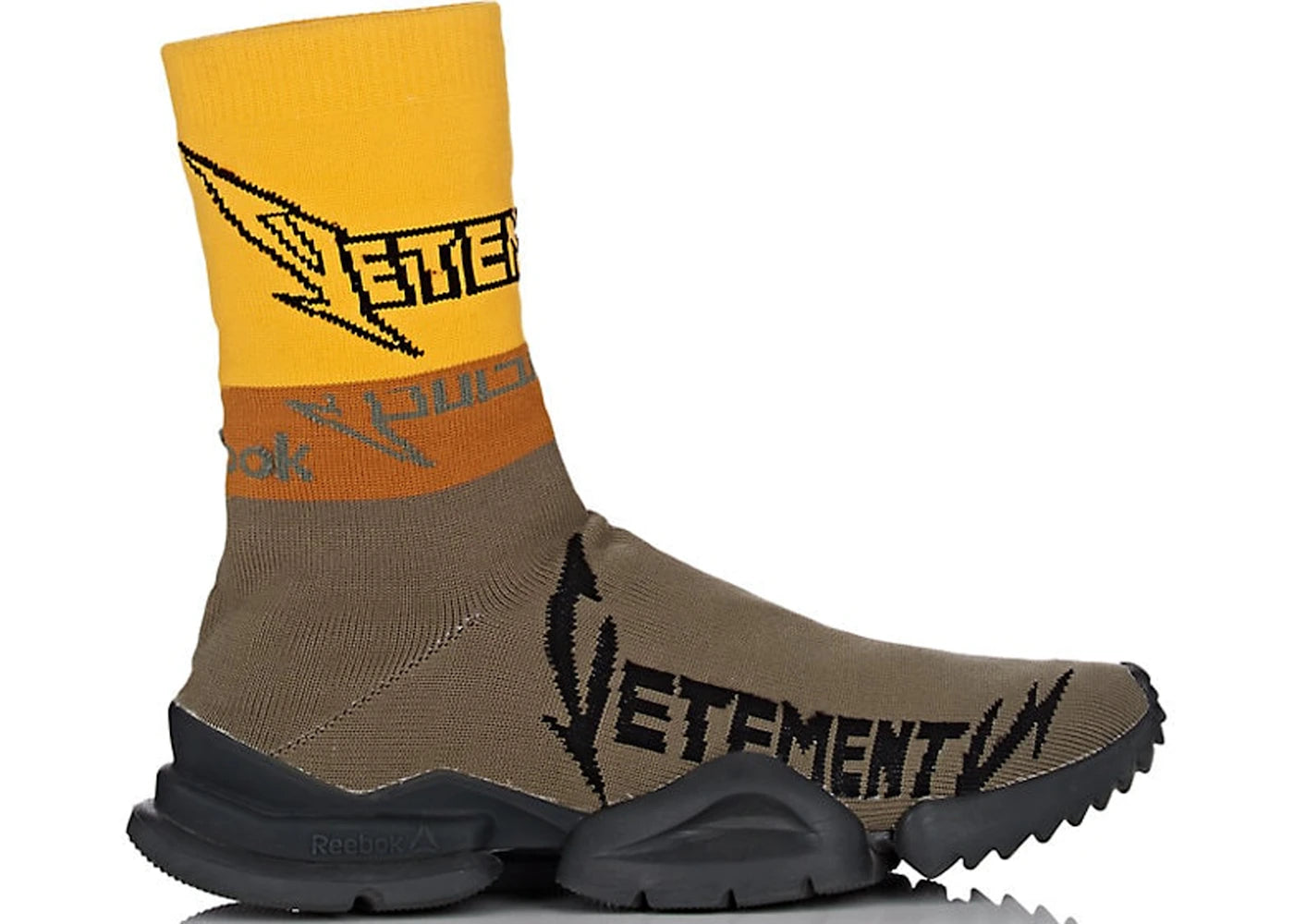 Reebok Sock Runner Vetements Olive Yellow Black