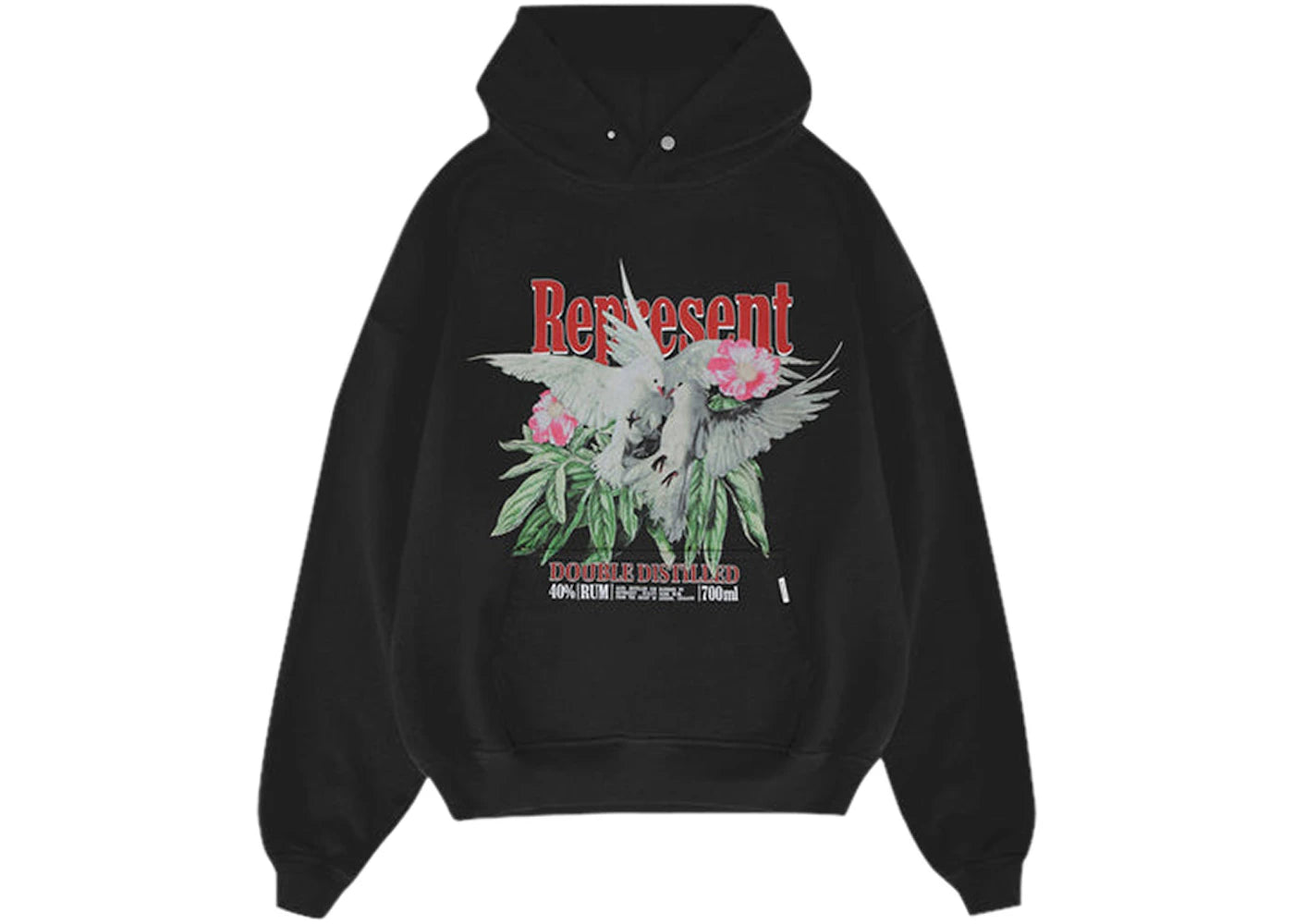 Represent Double Distilled Hoodie Off Black