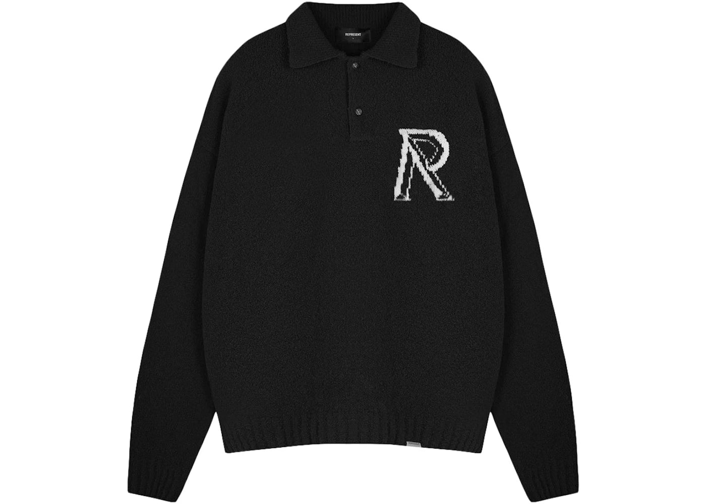 Represent Initial Boucle Polo Jet Black