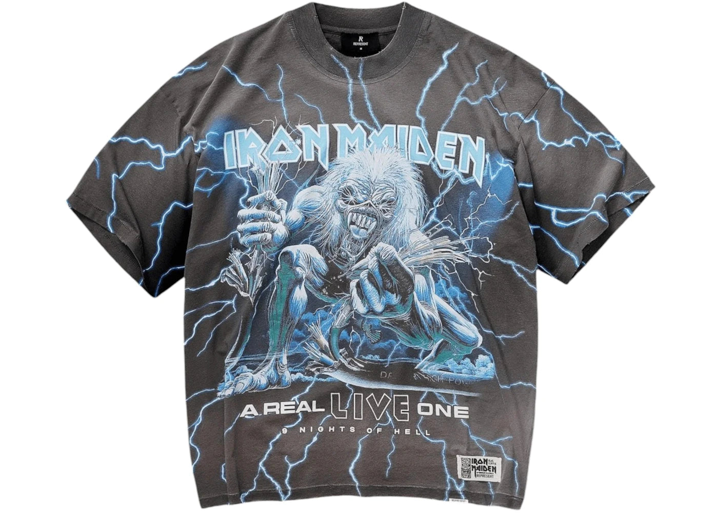 Represent Iron Maiden A Real Live One T-shirt Sunfade Grey
