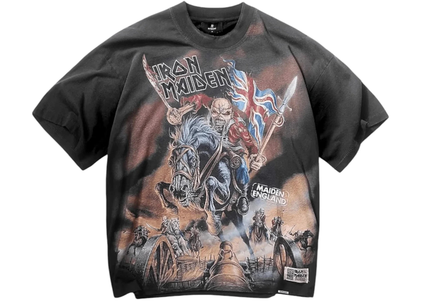 Represent Iron Maiden Steed T-shirt Stained Black