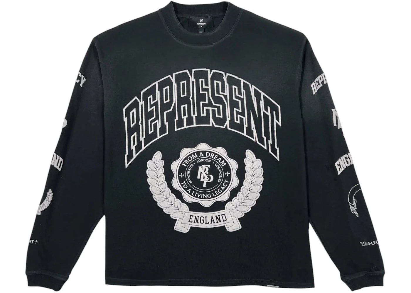 Represent MLM100371 Represent Legacy Crest L/S Tee Black