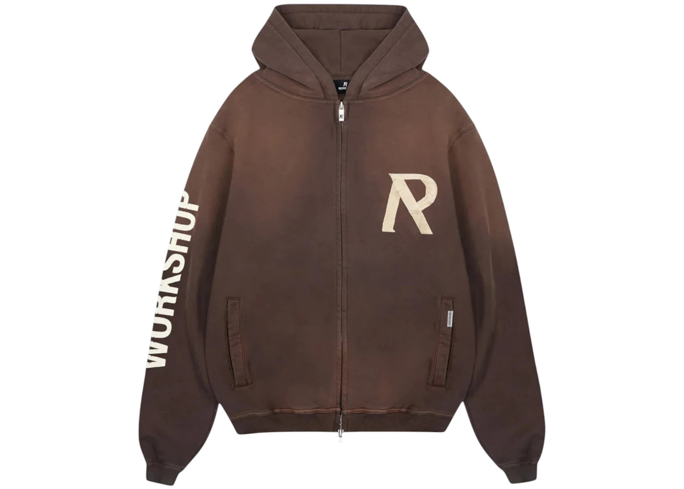 Represent Masking Tape Initial Zipped Hoodie Cedar