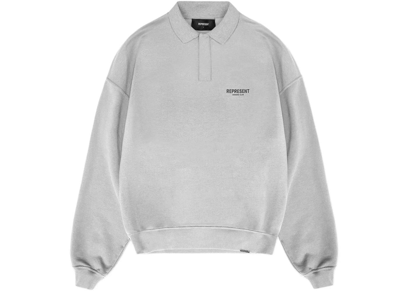 Represent Owners Club Long Sleeve Polo Sweater Ash Grey