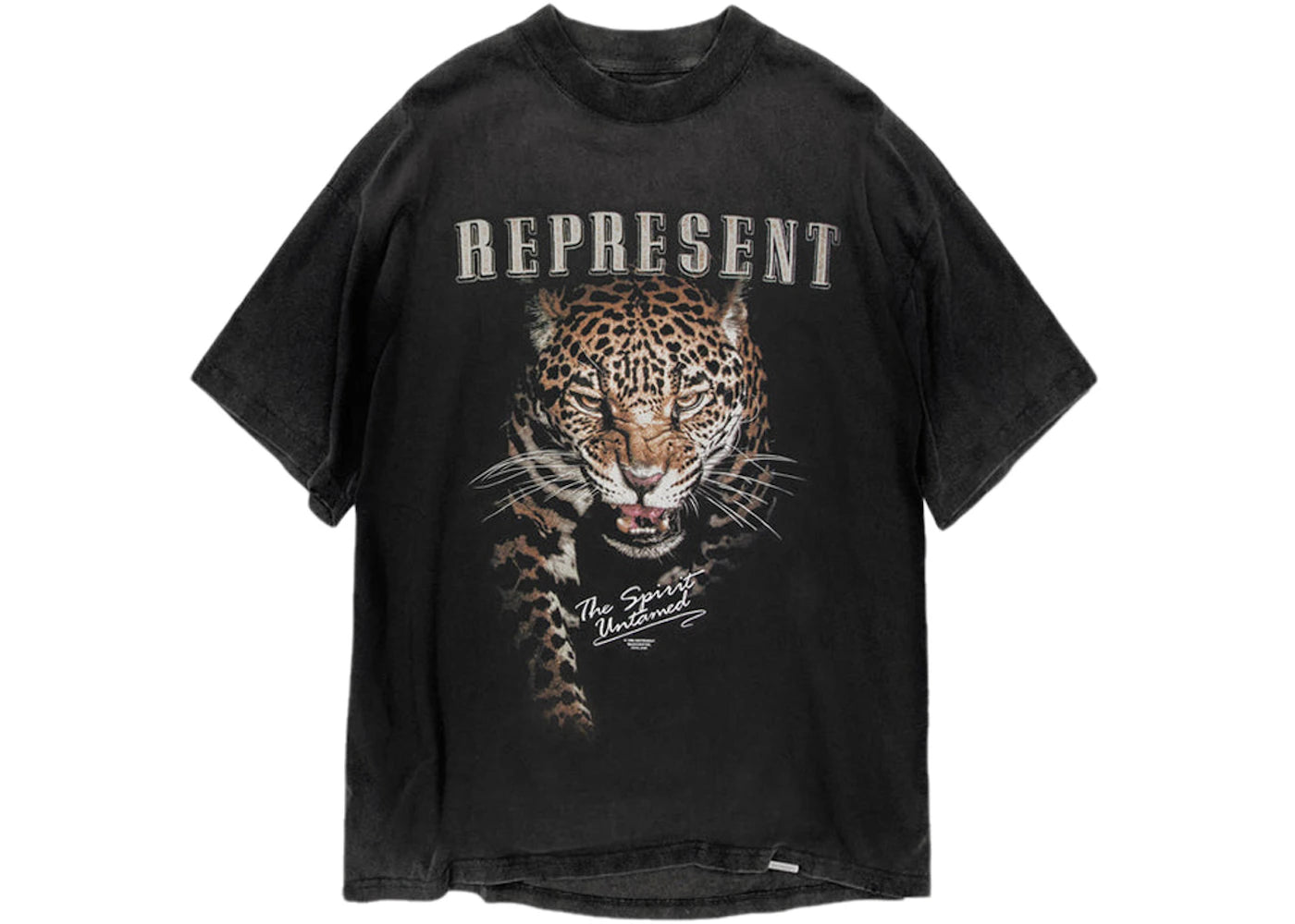 Represent The Spirit Untamed Leopard T-Shirt Vintage Black