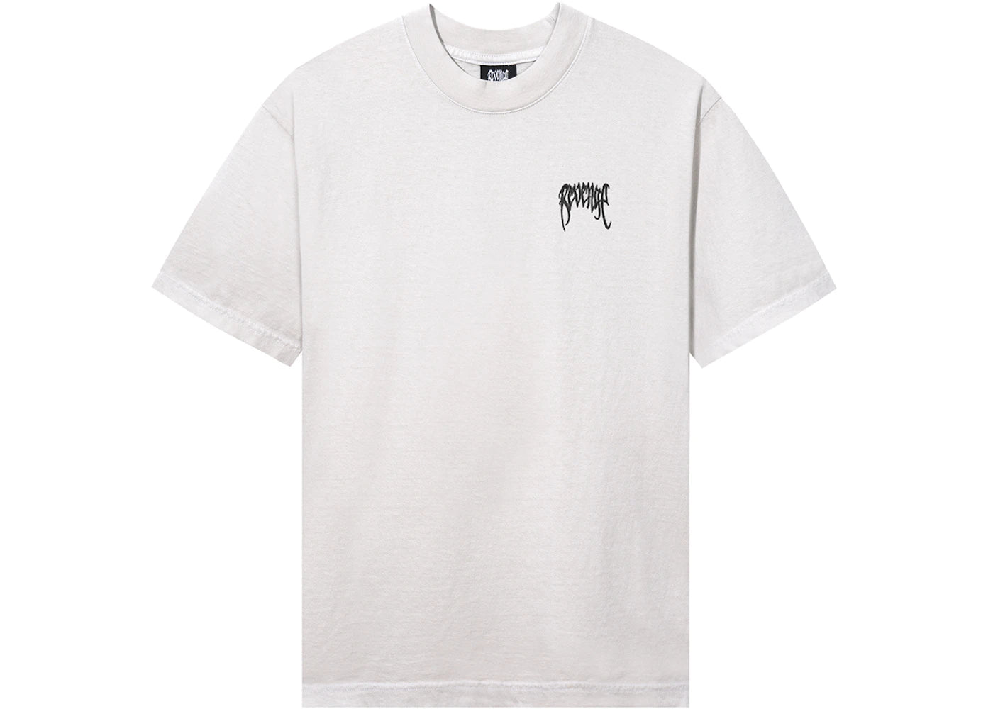 Revenge Black Embroidered Basic Tee Cement