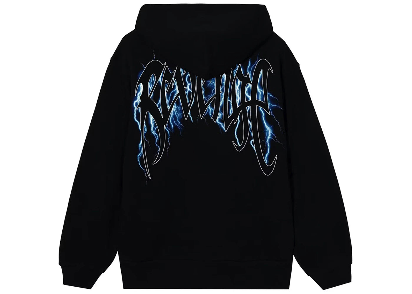 Revenge Blue Lightning Arch Logo Hoodie Black