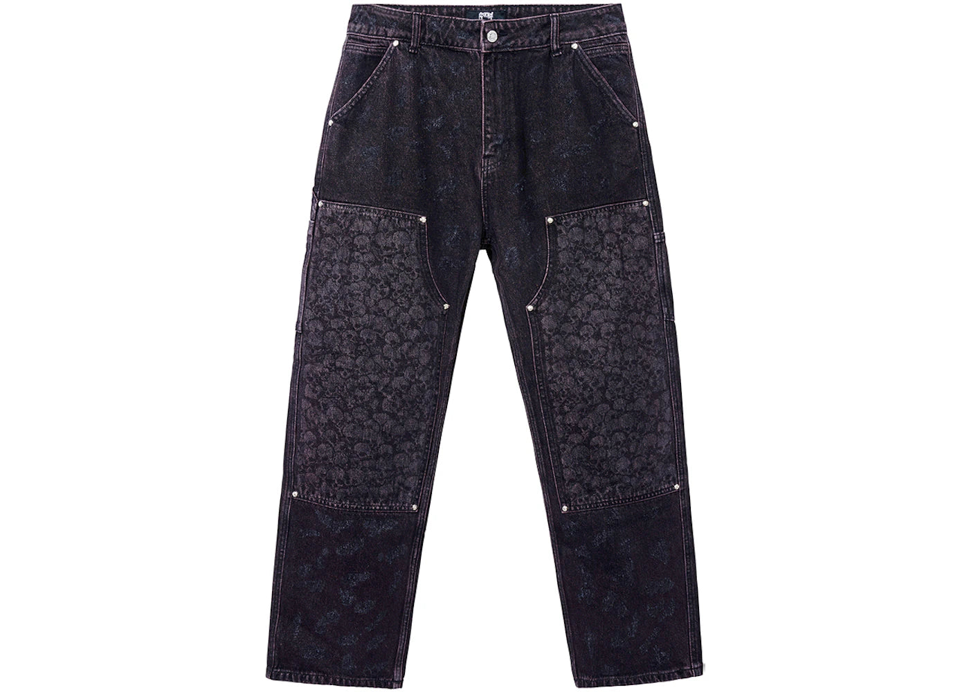 Revenge Catacombs Carpenter Denim Pants Washed Burgundy