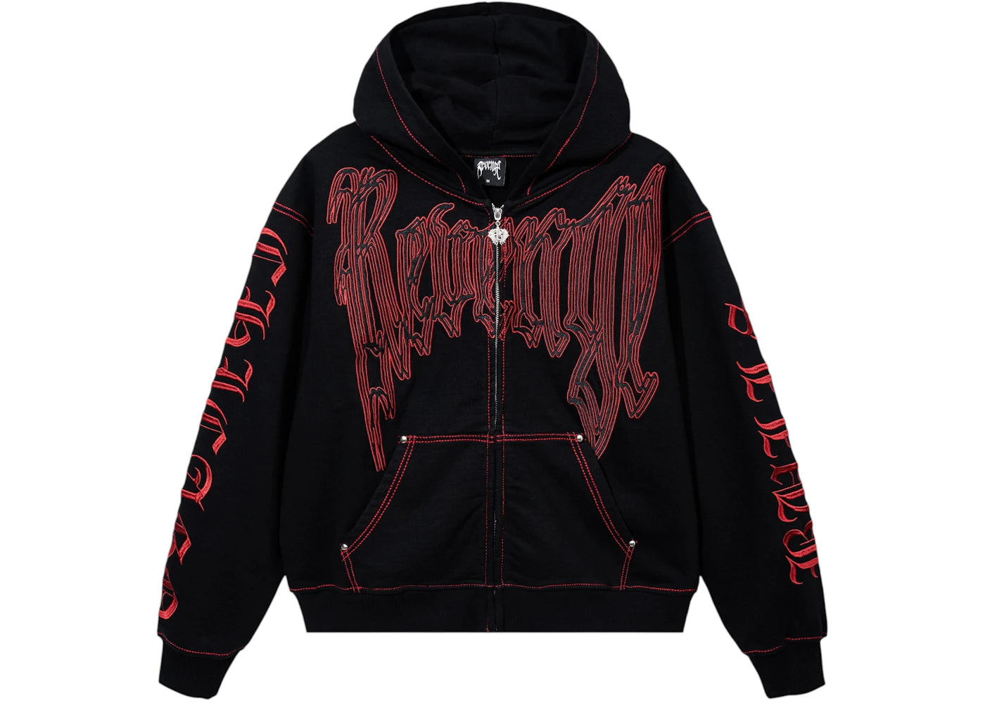 Revenge Chicago Bulls Contrast Stitch Zip Hoodie Black/Red
