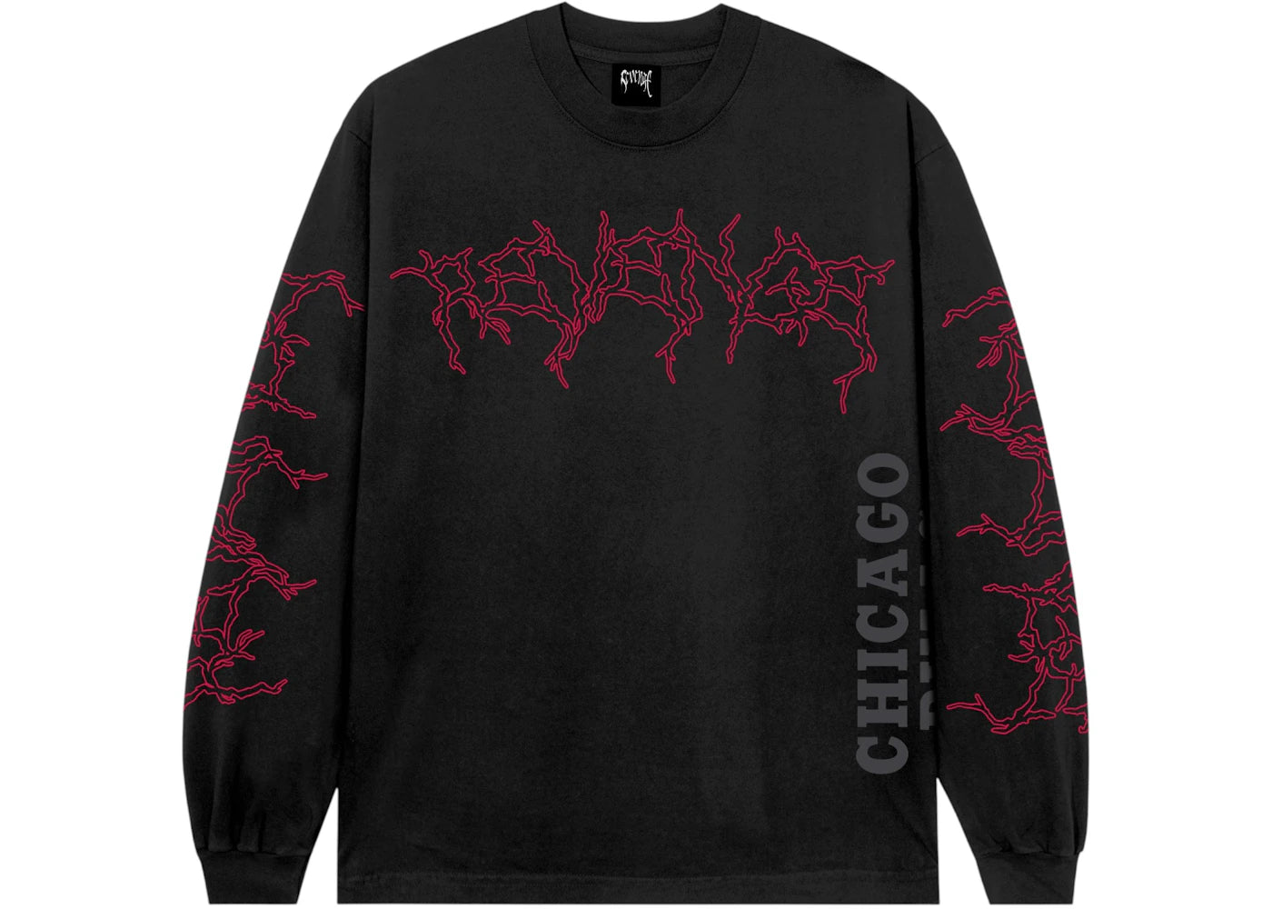 Revenge Chicago Bulls Lightning Logo L/S Tee Black