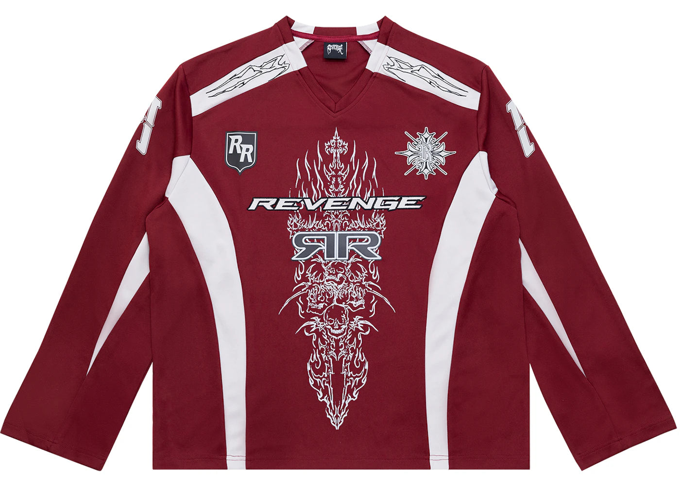 Revenge Double R Moto Jersey Burgundy