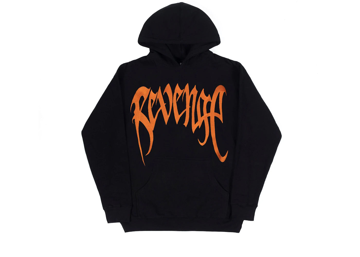 Revenge Embroidered Heavyweight Hoodie Black/Orange