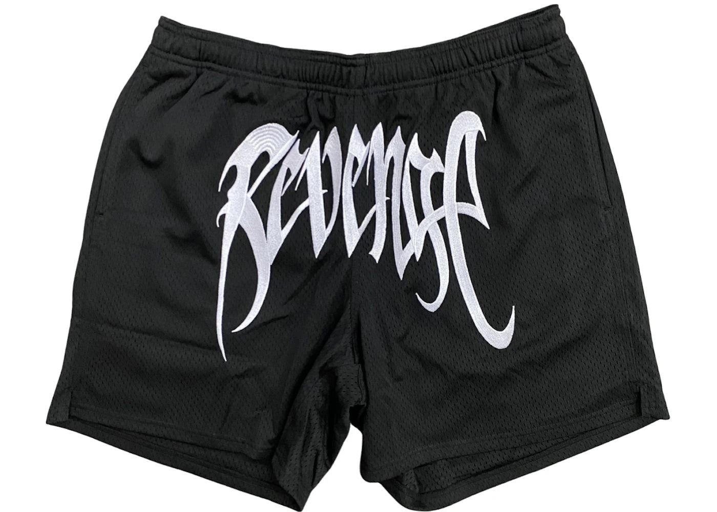 Revenge Embroidered Mesh Shorts Black