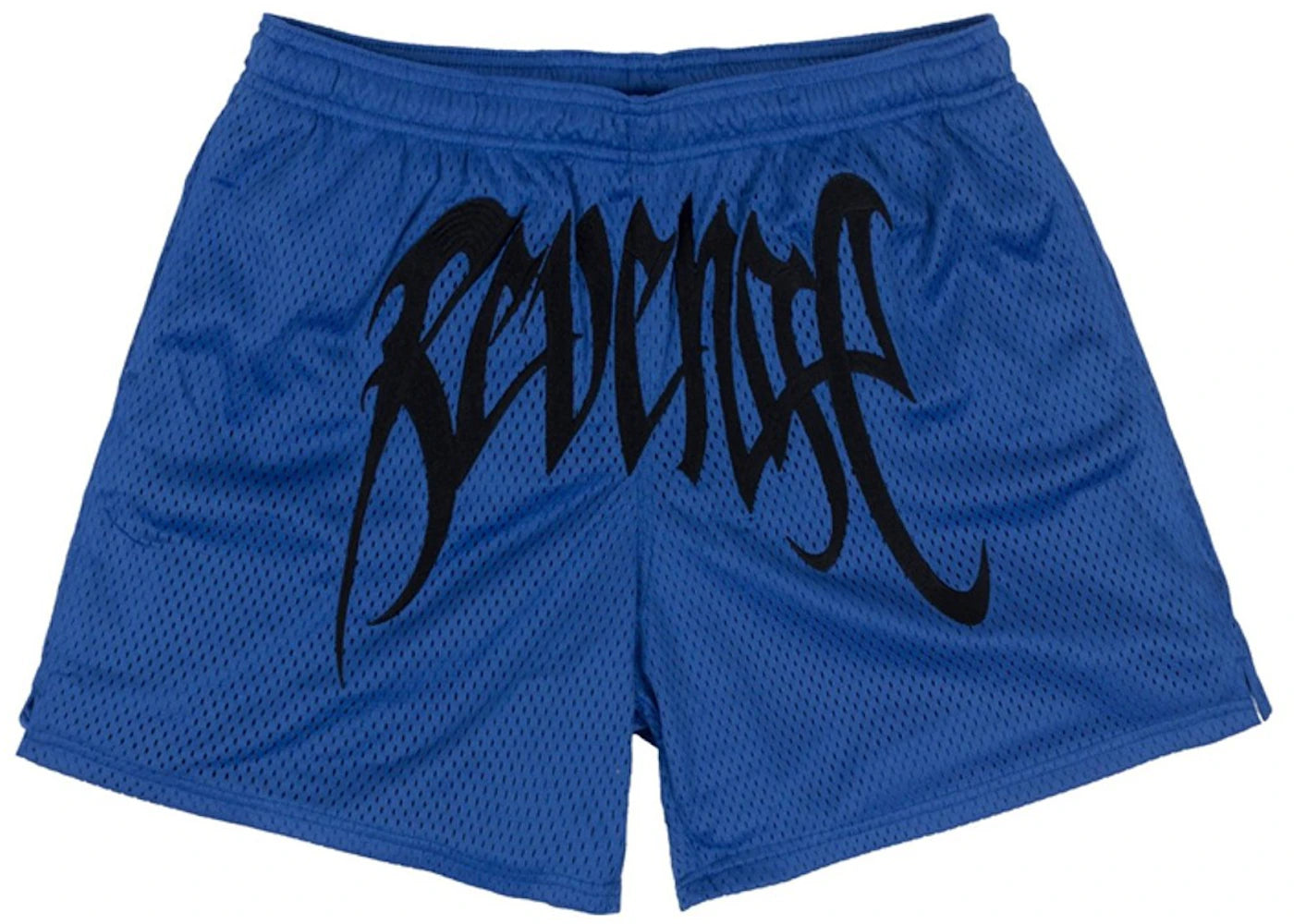 Revenge Embroidered Mesh Shorts Blue