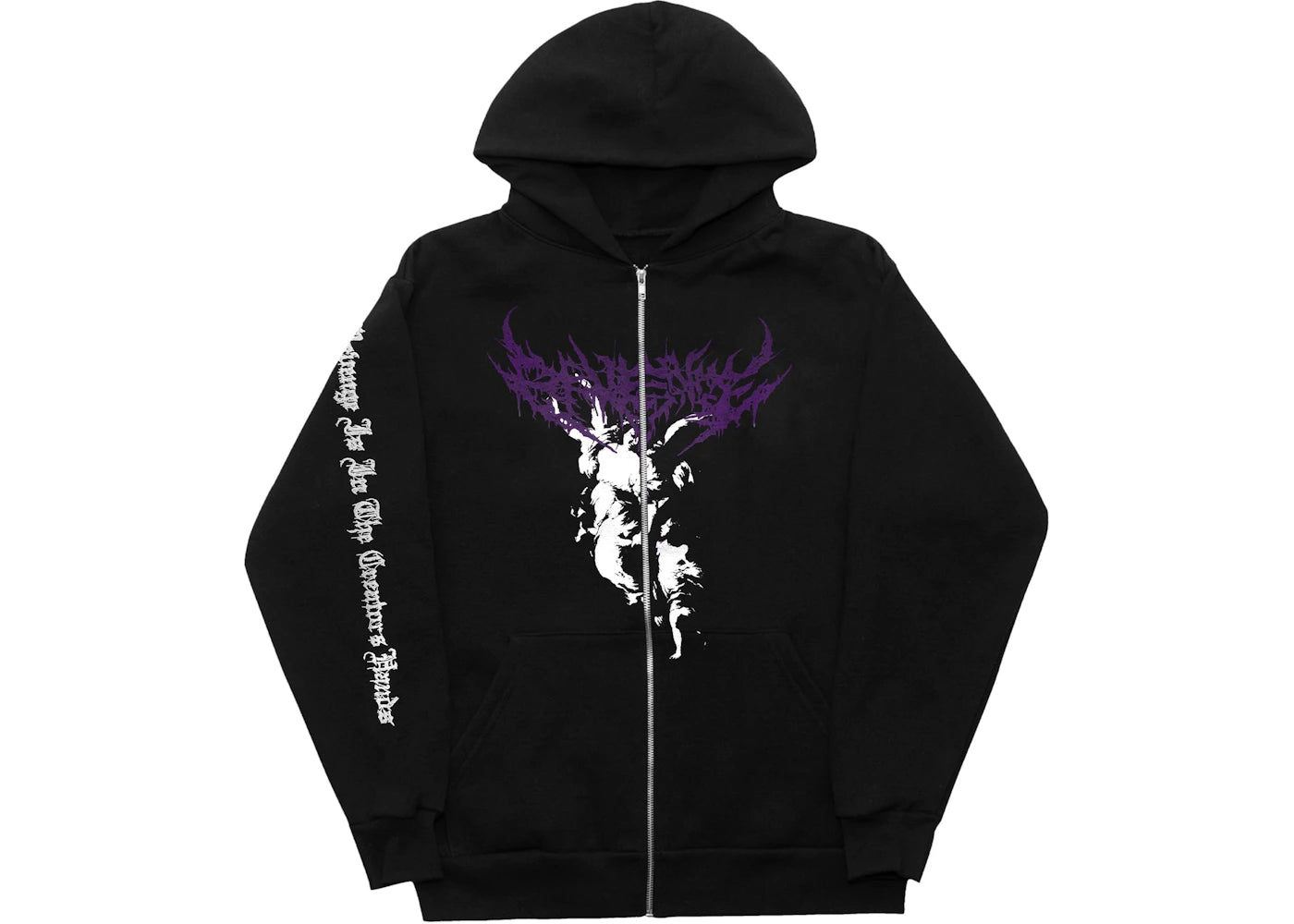 Revenge Guardian Angel Zip Hoodie Black