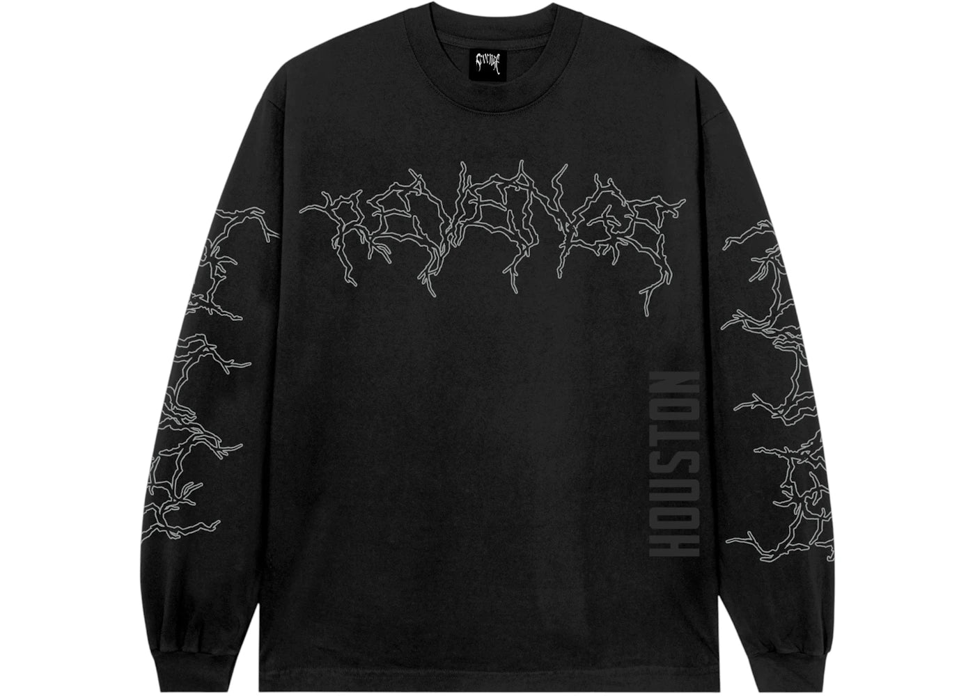 Revenge Houston Rockets Lightning Logo L/S Tee Black