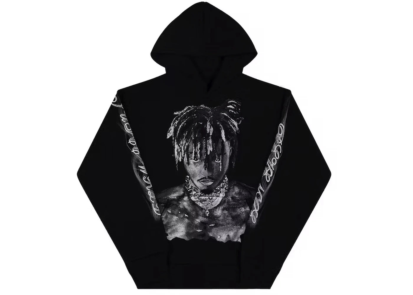 Revenge Juice Wrld 999 Graphite Portrait Hoodie Black