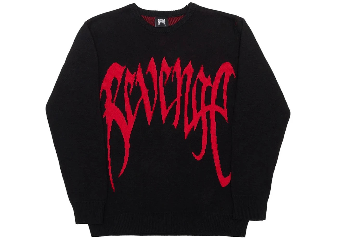 Revenge Knit Logo Crewneck Sweater Black/Red