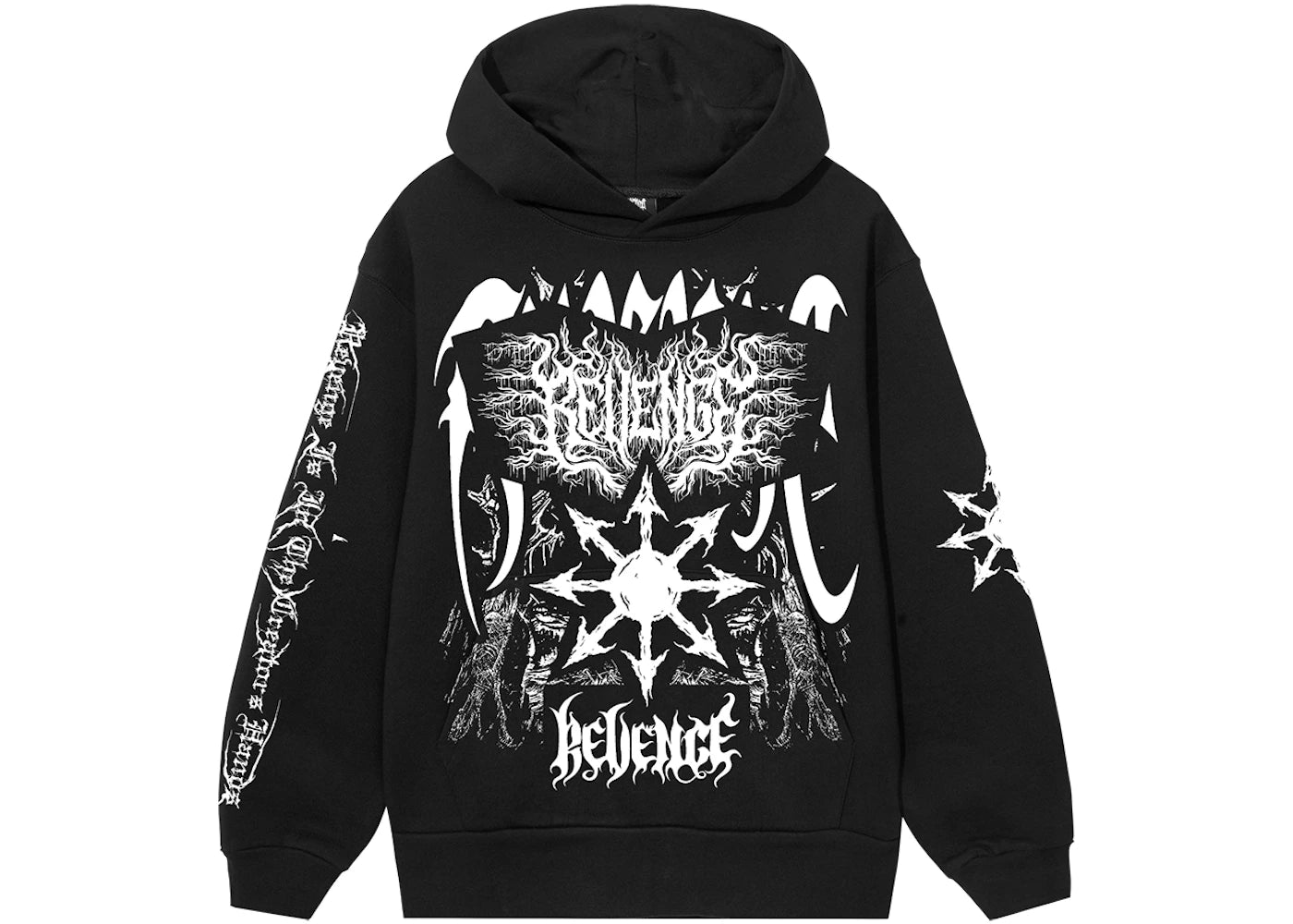 Revenge Patched Logos Hoodie Black/White