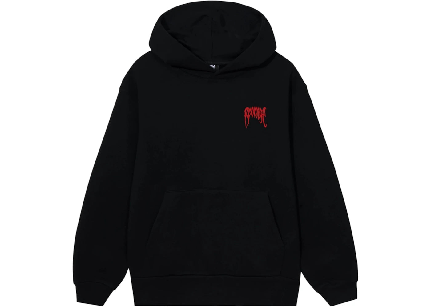 Revenge Red Embroidered Basic Hoodie Black