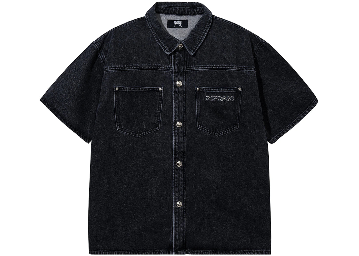 Revenge Revival Denim Button Up Washed Black