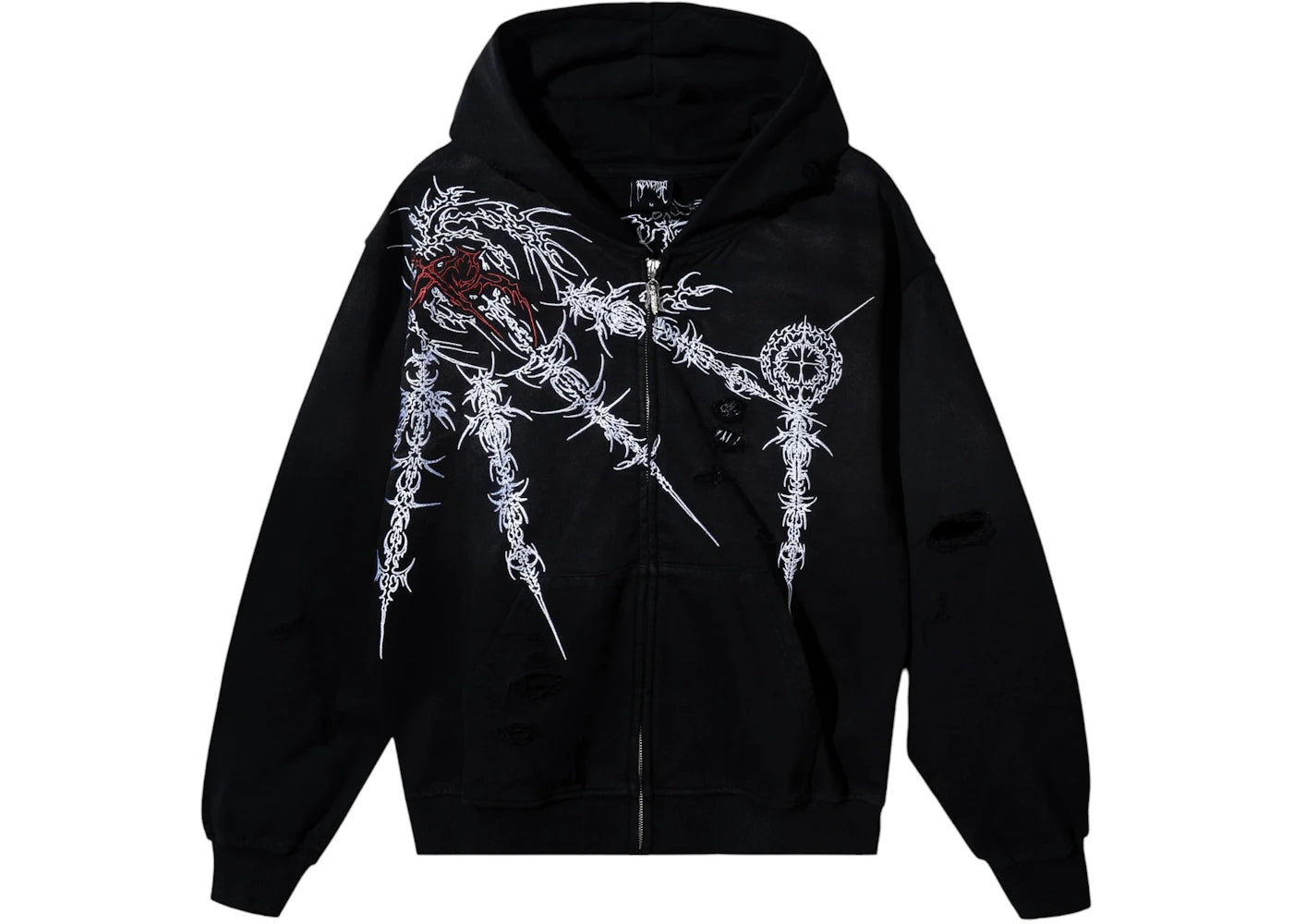 Revenge Sigil Zip Sweatshirt Washed Black