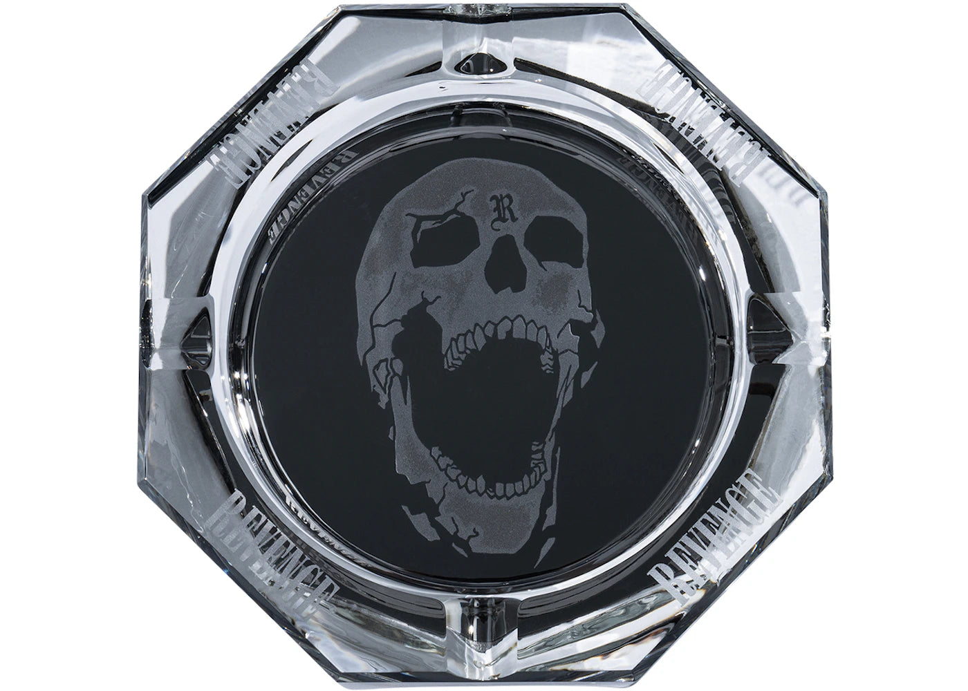 Revenge Skull Glass Ashtray Black