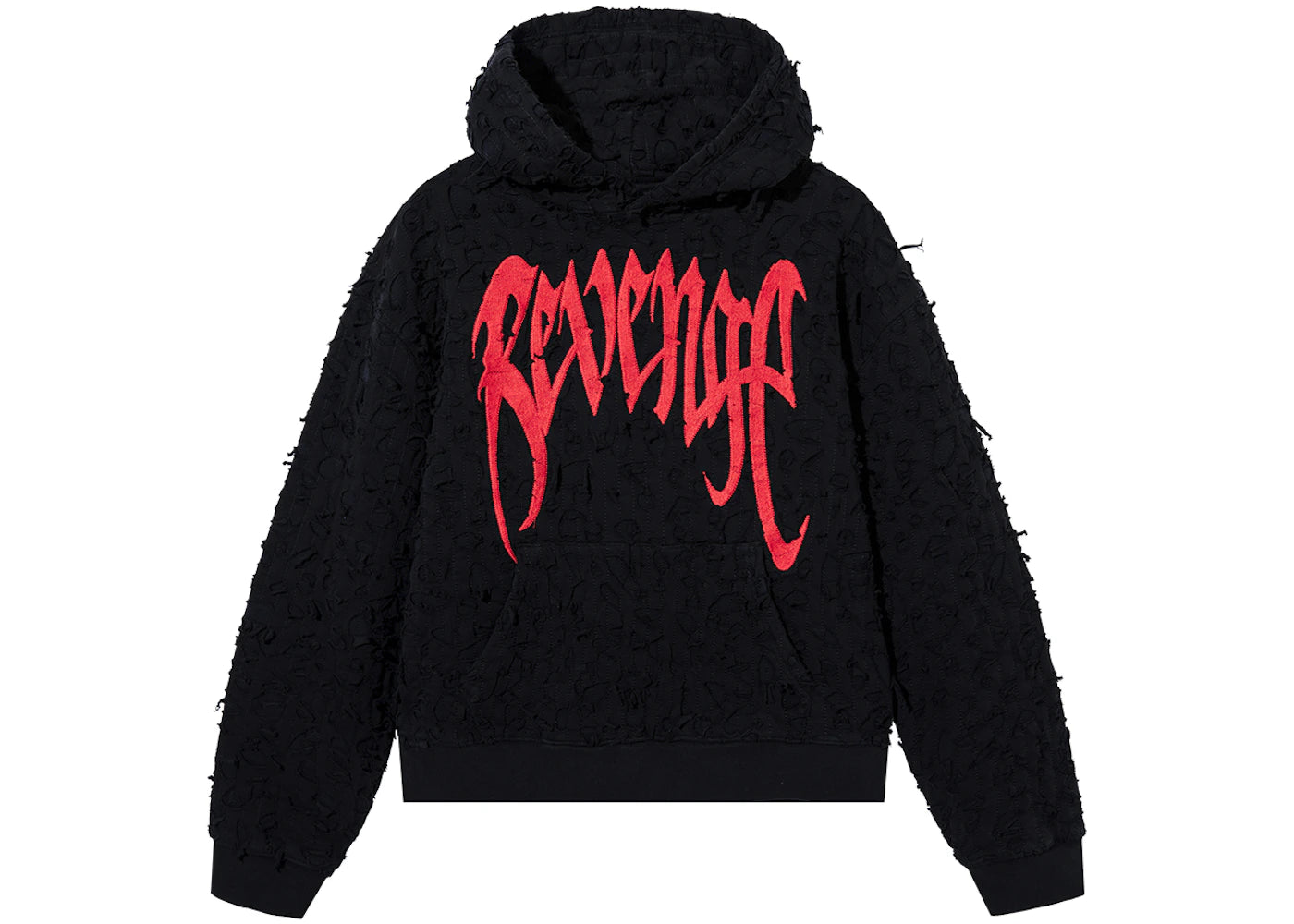 Revenge Thrashed Boro Arch Logo Hoodie Black/Red