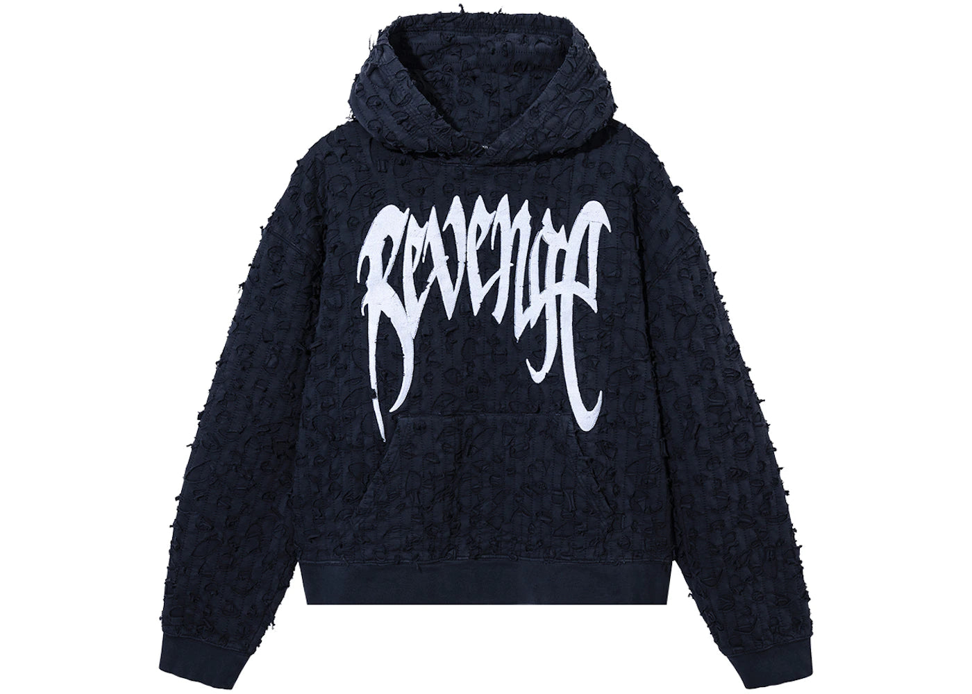 Revenge Thrashed Boro Arch Logo Hoodie Navy/White