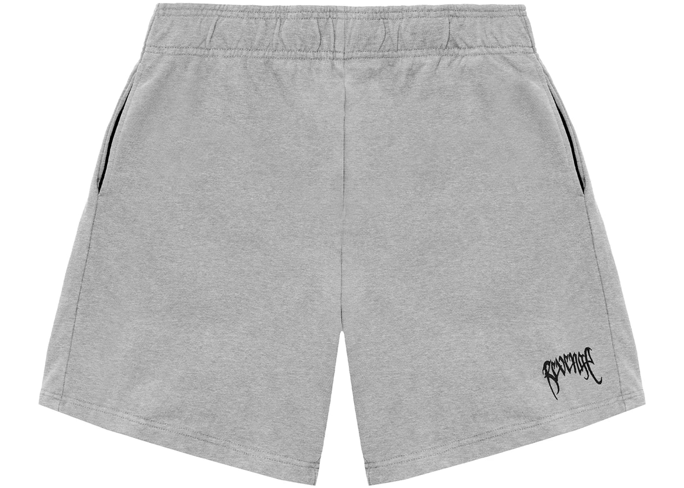 Revenge White Embroidered Basic Shorts Heather Grey