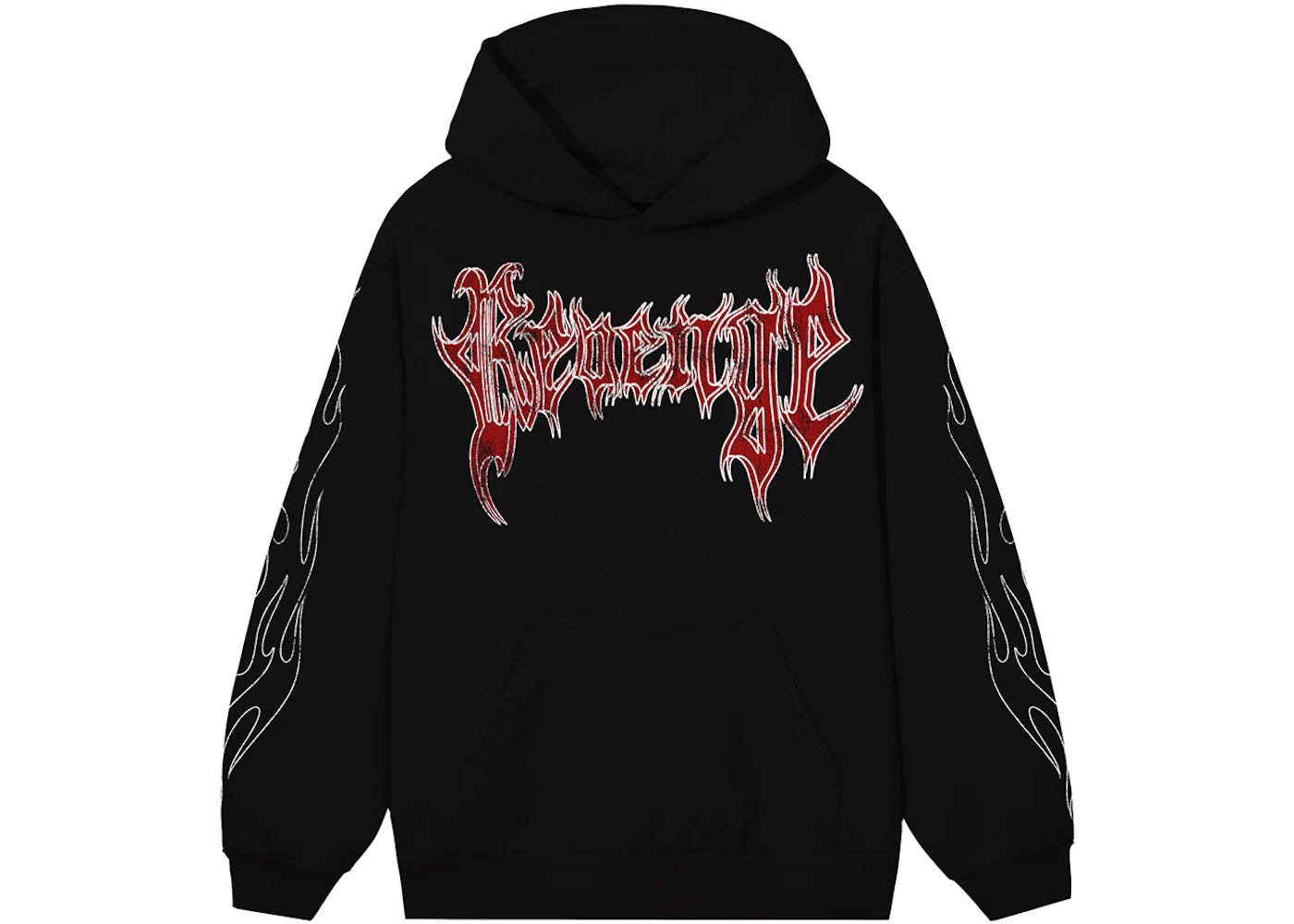 Revenge x City Morgue Grim Reaper Red Logo Hoodie Black