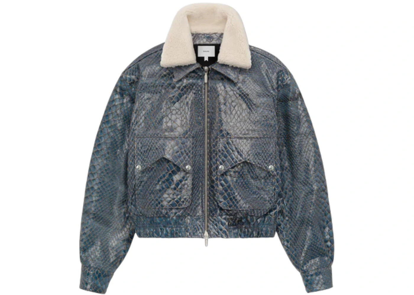 Rhude Blue Crocodile Pilot Jacket Navy