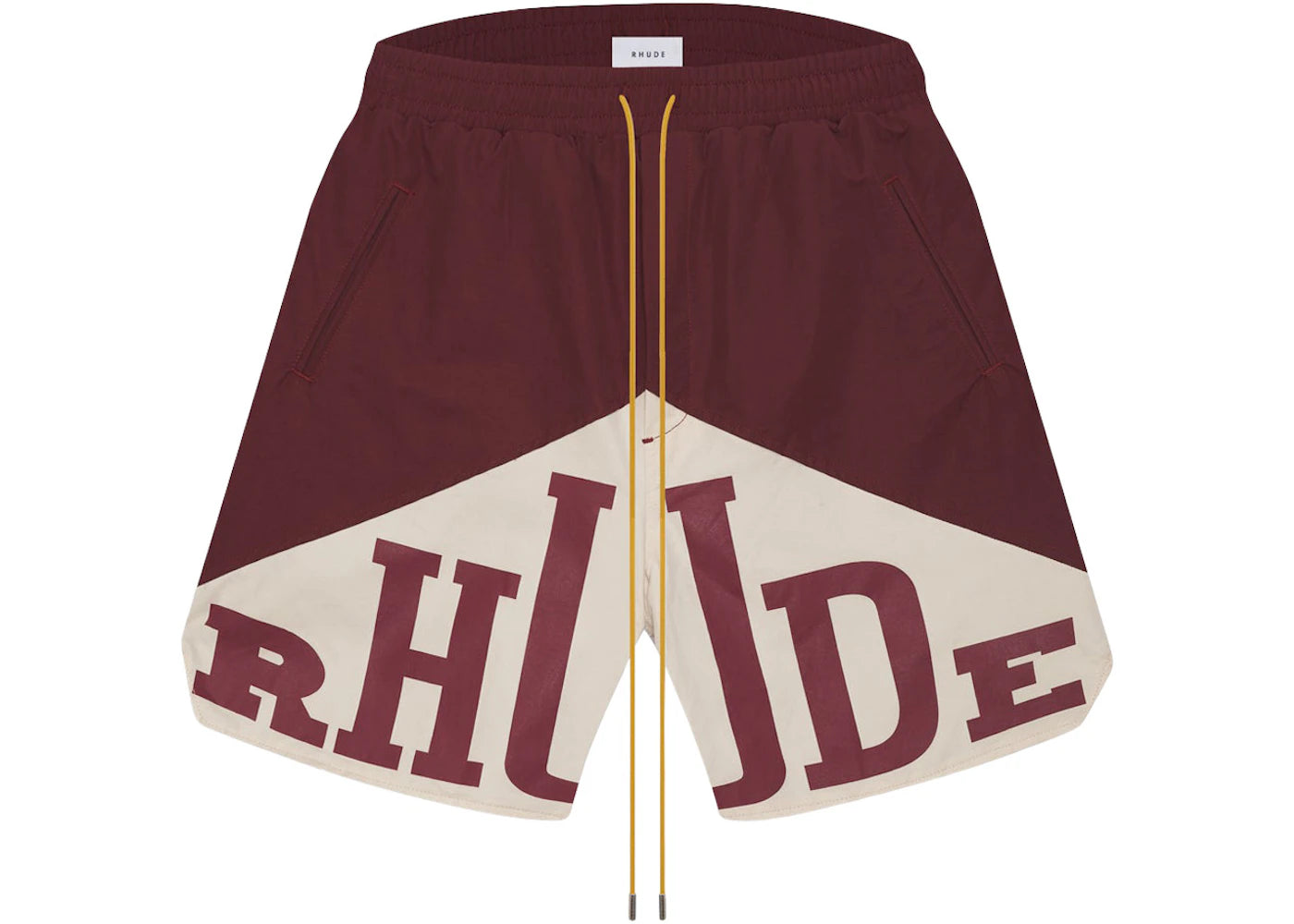 Rhude Cupro Yachting Shorts Maroon/White