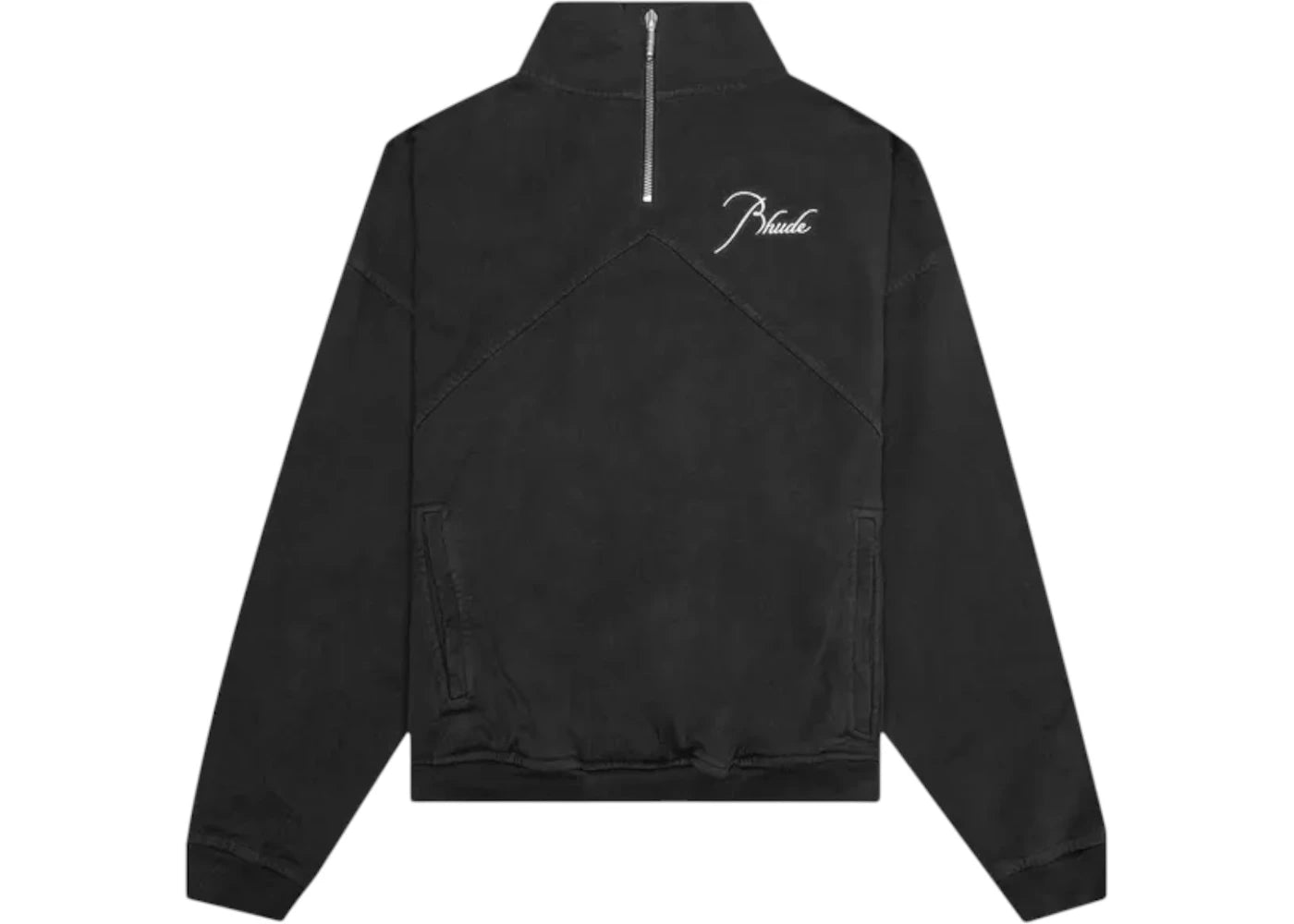 Rhude Embroidered Quarter Zip Jacket Vintage Black