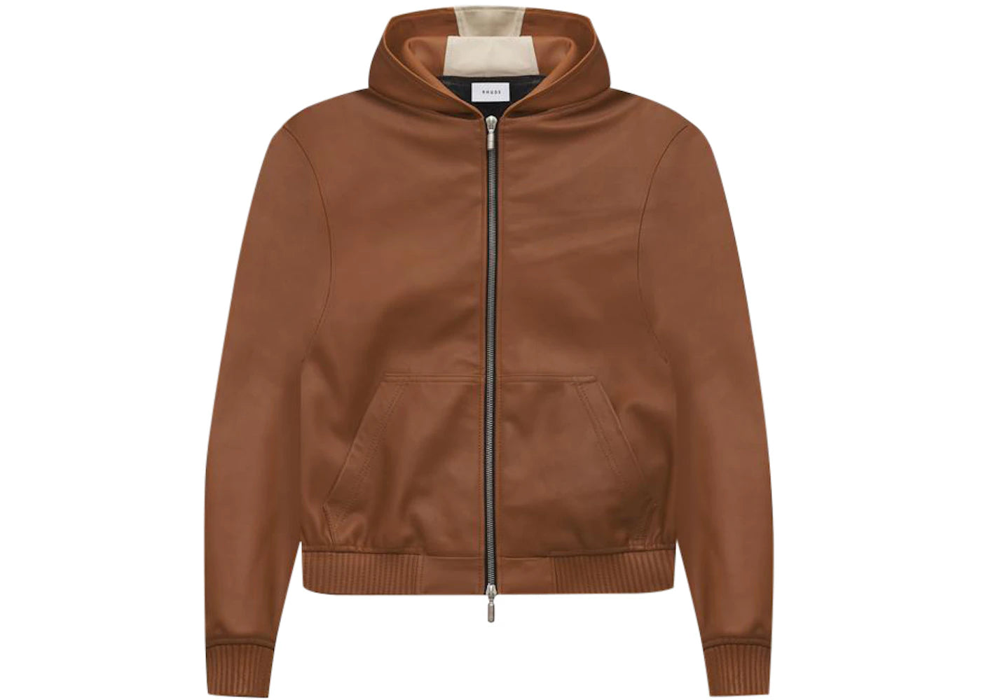 Rhude Leather Hoodie Brown