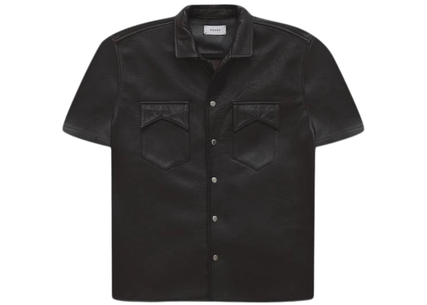 Rhude Leather Snap Shirt Black