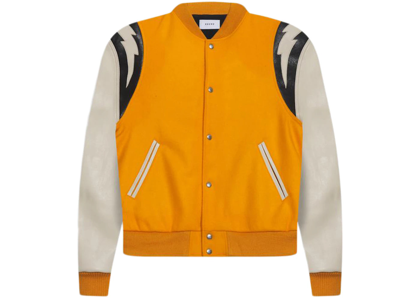 Rhude Lightning Varsity Jacket Gold/White