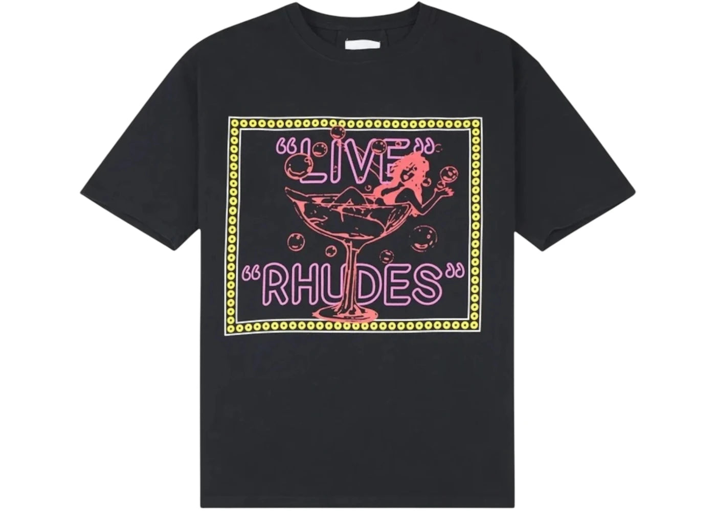 Rhude Live Rhudes Tee Vintage T-Shirt Black