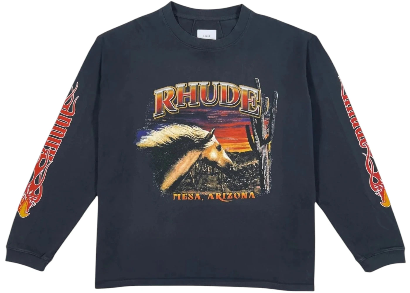 Rhude Mesa Stallion L/S Tee Black/Red/Yellow